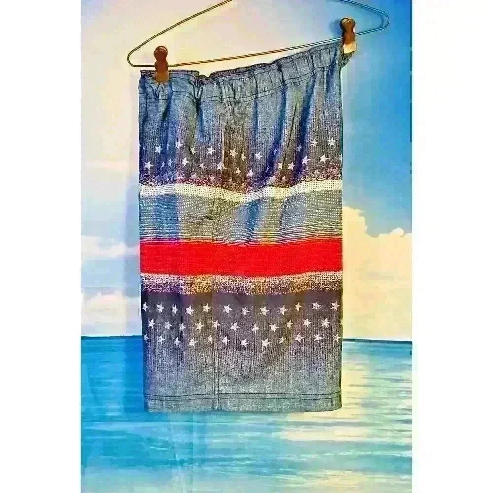 GEORGE Men's CARGO Boardshort BLUE Bathing Swimsuit Shorts Pants Bottoms size Lg
